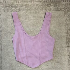 Love Tree Lavender Ribbed Crop Top